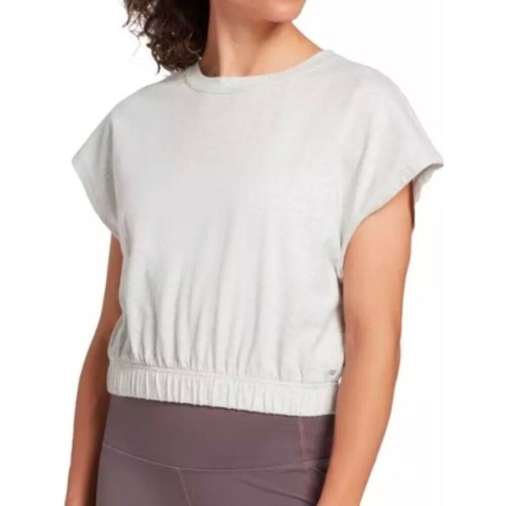 DSG Women's Light Heather Grey Dolman Sleeve Boxy Crop Top